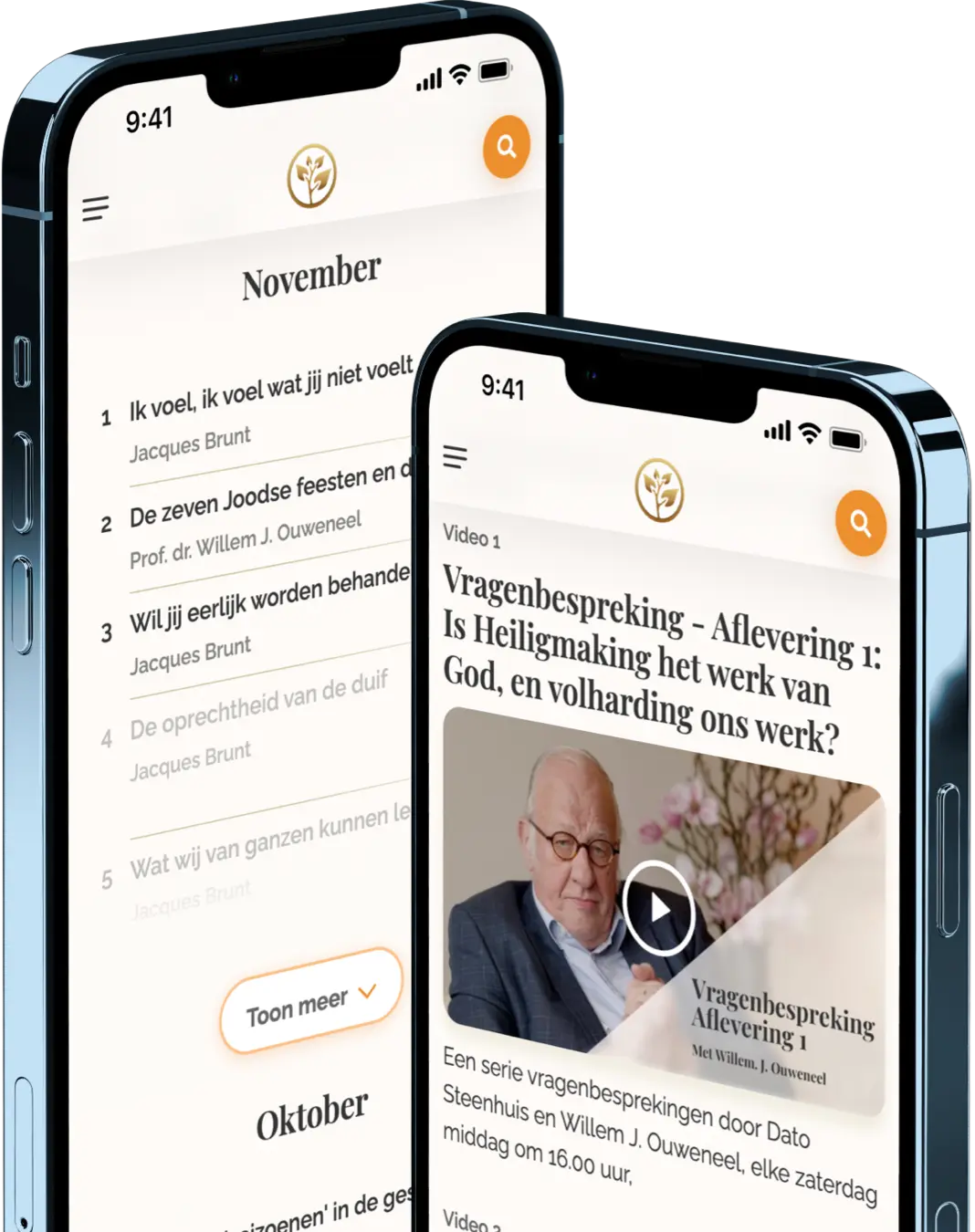 Telefoon met de Groeien in Geloof app